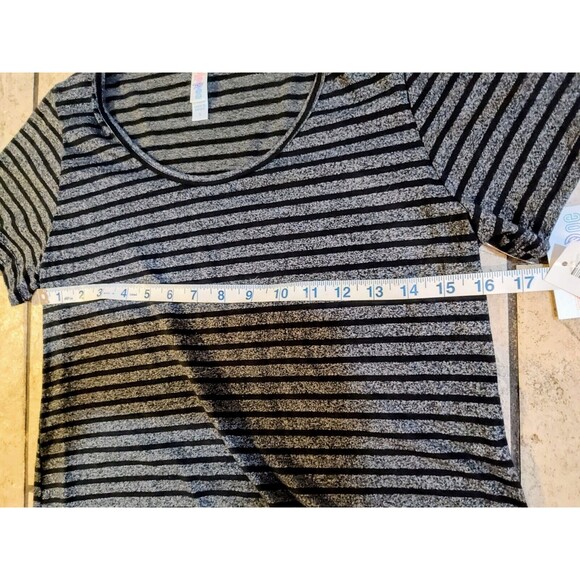 New with Tags LuLaRoe Classic Tee - Size S - Black Gray Striped Women's Comfort - Picture 7 of 9
